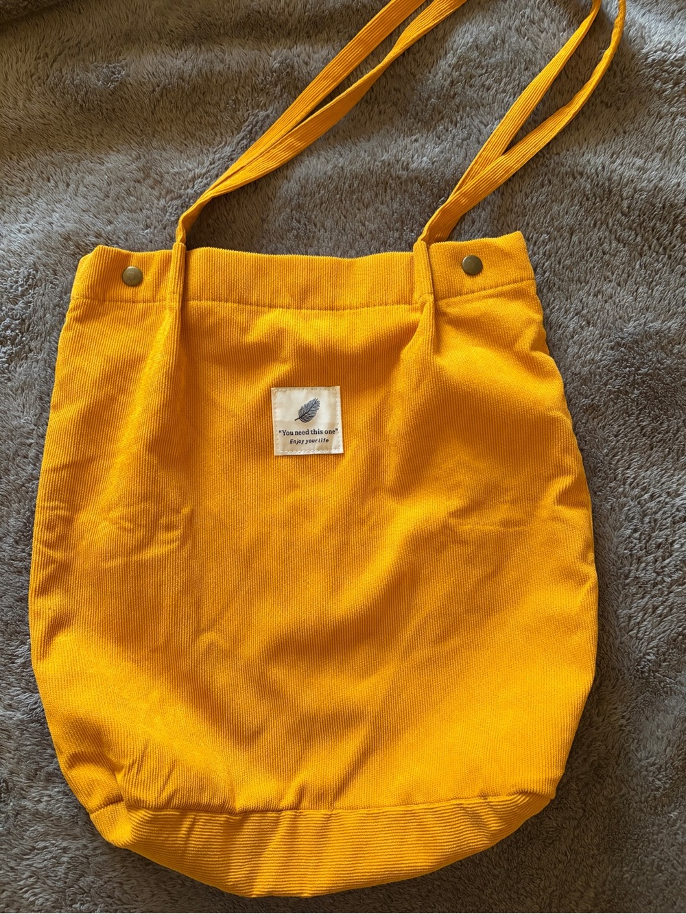 Yellow Canvas Tote Bag with Top Straps by Hoodies for Heroes
